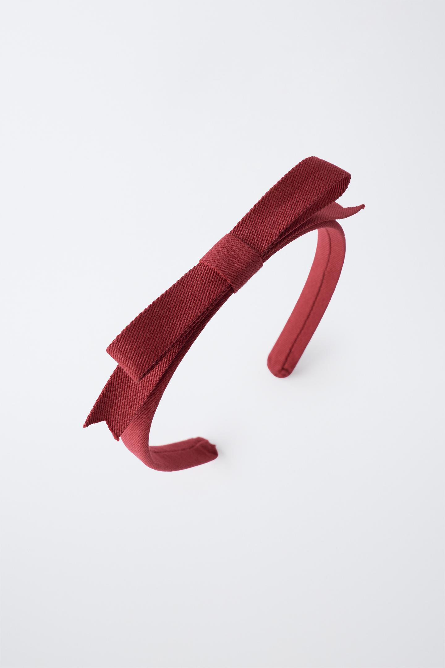 Детские аксессуары для волос Zara Bow AppliquÉ Headband, цвет: Тёмно-бордовый — фото 4