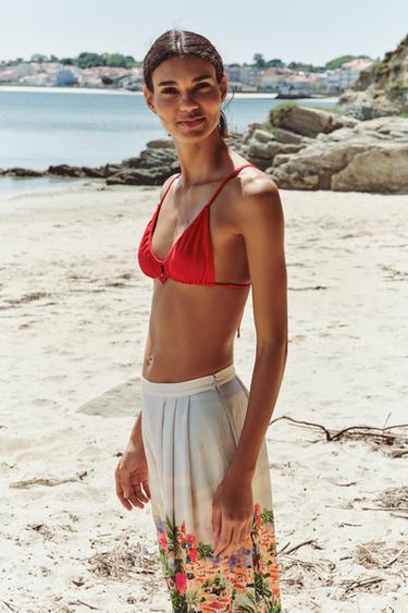 CHARM BIKINI TOP - Red by Zara - Image 0