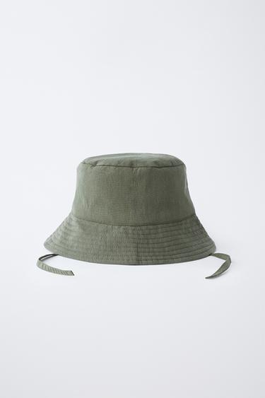 FAUX SHEARLING AND CORDUROY BUCKET HAT - Khaki by Zara - Image 3