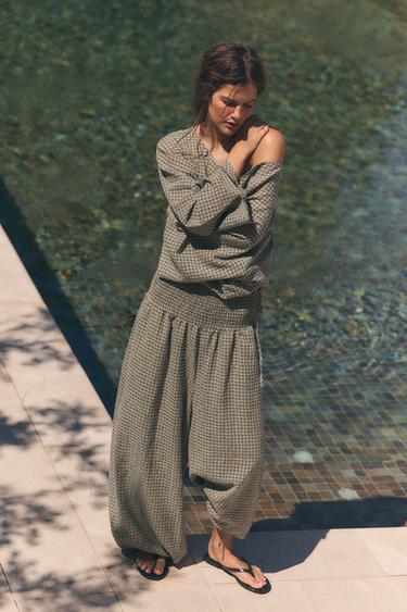 PANTALÓN CINTURA ELÁSTICA - Gris medio de Zara