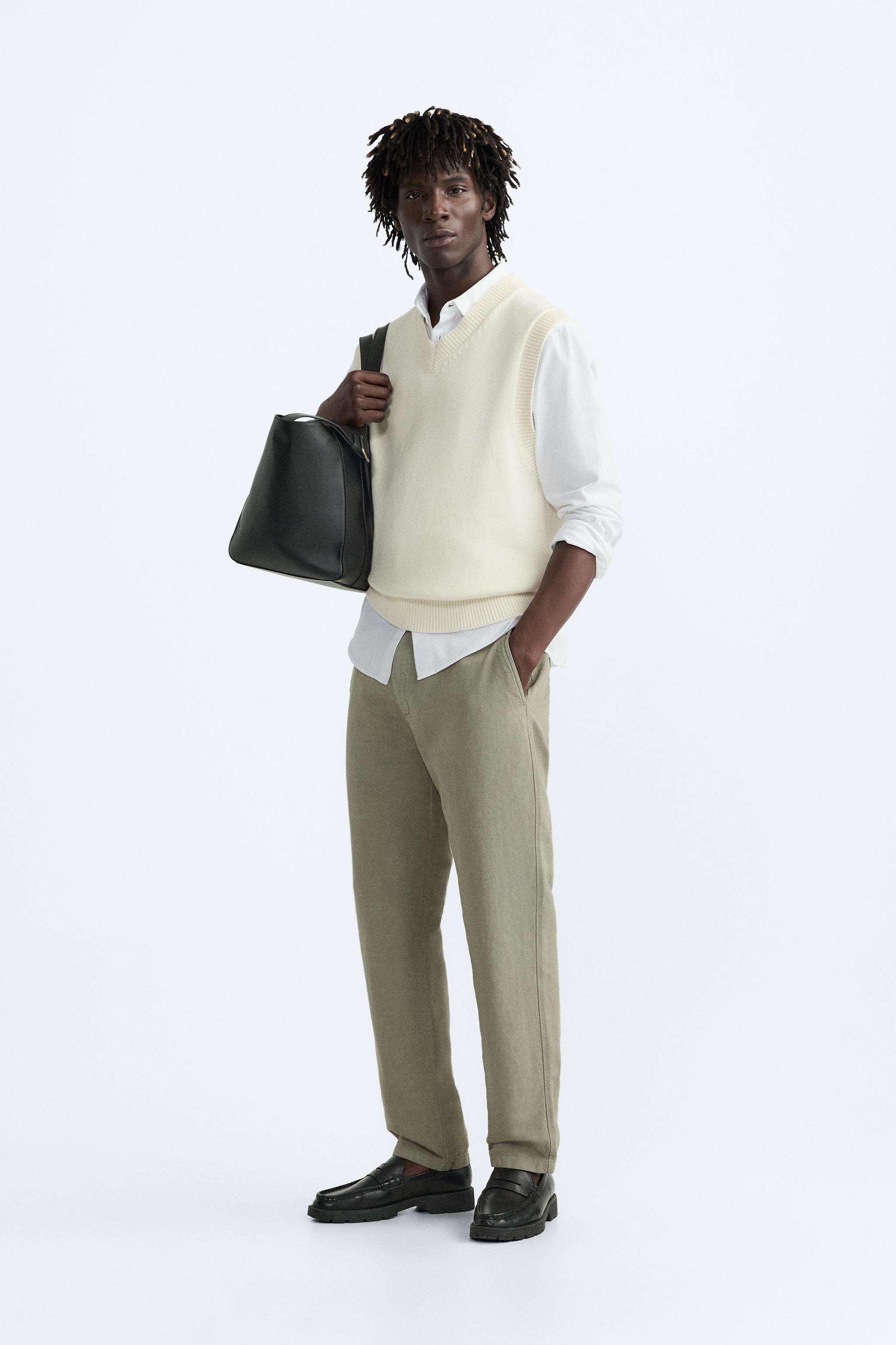 white chinos zara