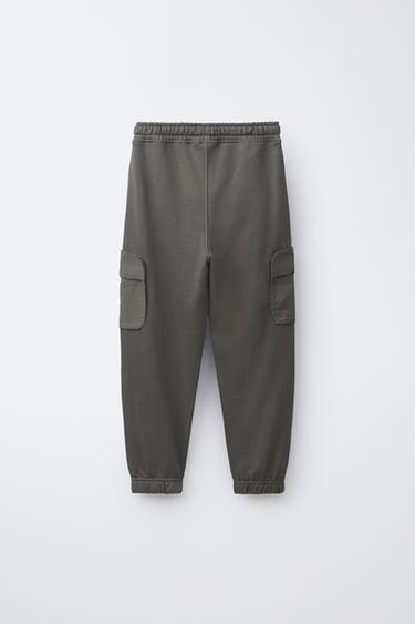 PANTALÓN CARGO FELPA - Gris de Zara