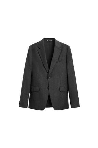 FLANNEL WOOL SUIT BLAZER