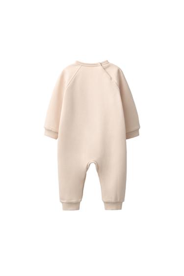 COW EMBROIDERED LONG JUMPSUIT — Beige-pink 2