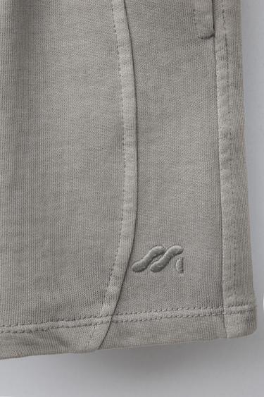 BERMUDA TEINT SUR PIÈCE LOGO BRODÉ - Beige de Zara - Image 3