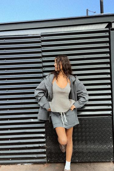 FALDA PANTALÓN CARGO - Gris medio de Zara