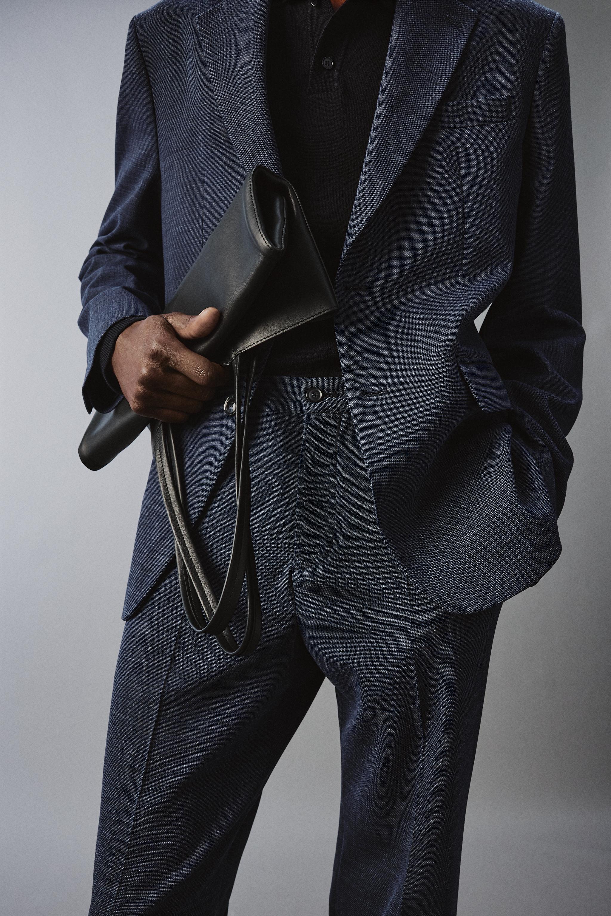 TEXTURED SUIT PANTS