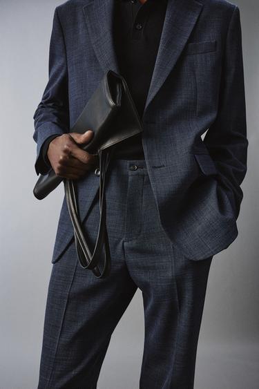 TEXTURED SUIT TROUSERS - Blue / Indigo by Zara - Image 4