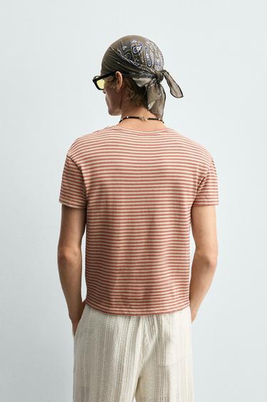 T-SHIRT JACQUARD RAYURES - 089 de Zara - Image 2