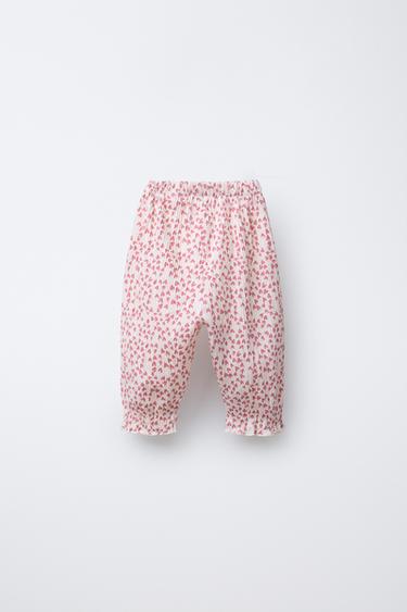 PANTALON TEXTURÉ CŒURS - Rose de Zara - Image 1