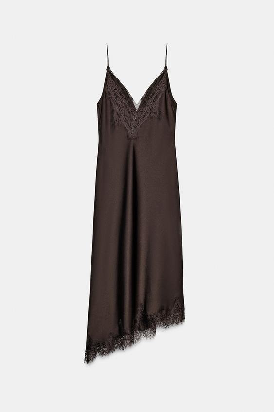 zara brown lace dress This Sell-Out Is Available In A New Colour ZARA NEW WOMAN FW25 SHORT