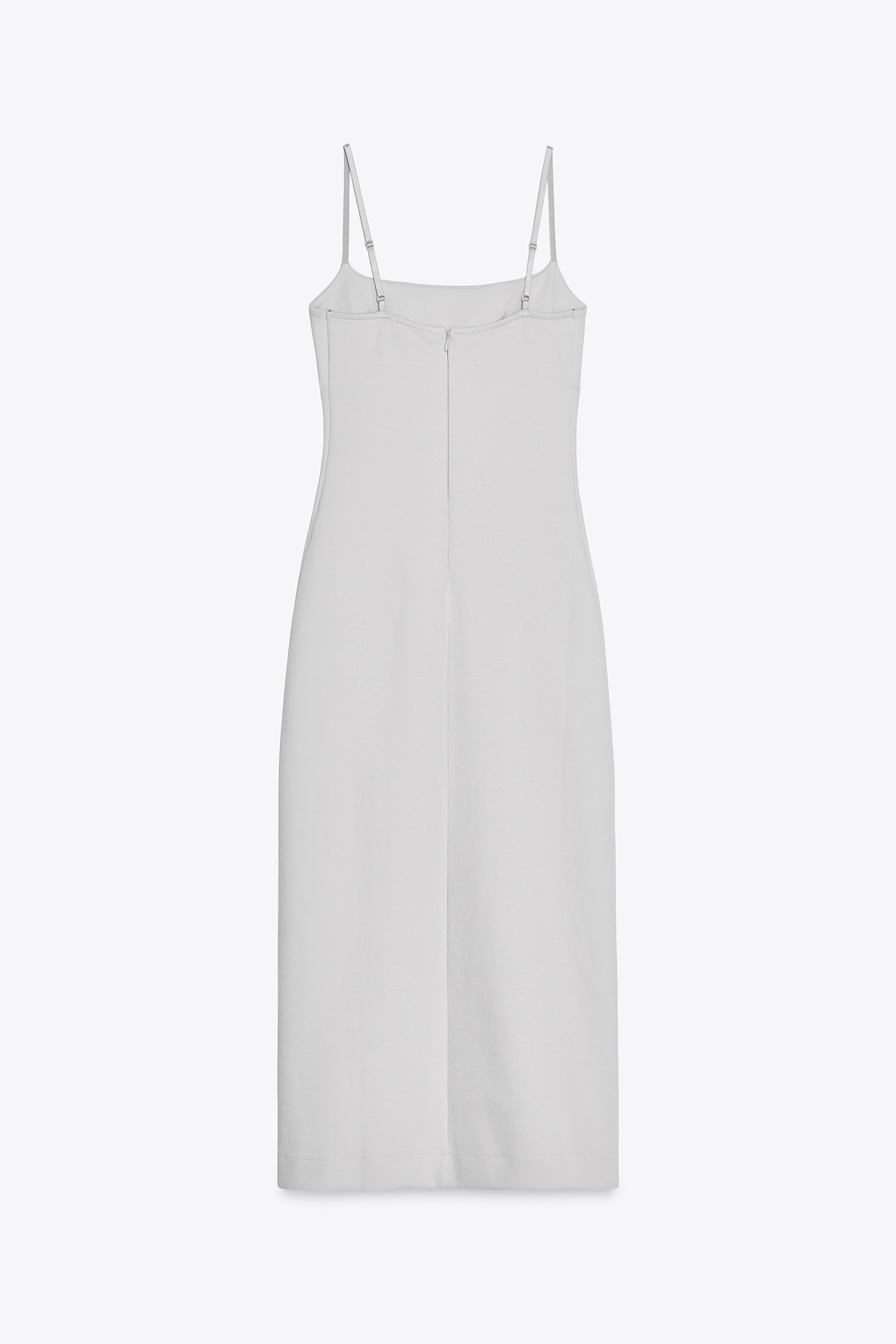 【ZARA】インターロックニット ストラップワンピース インターロックニット ストラップワンピース - ワイン | ZARA