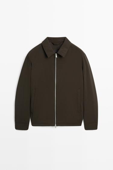 Zara Lightweight jacket with collar detail - Chocolate - Image 0