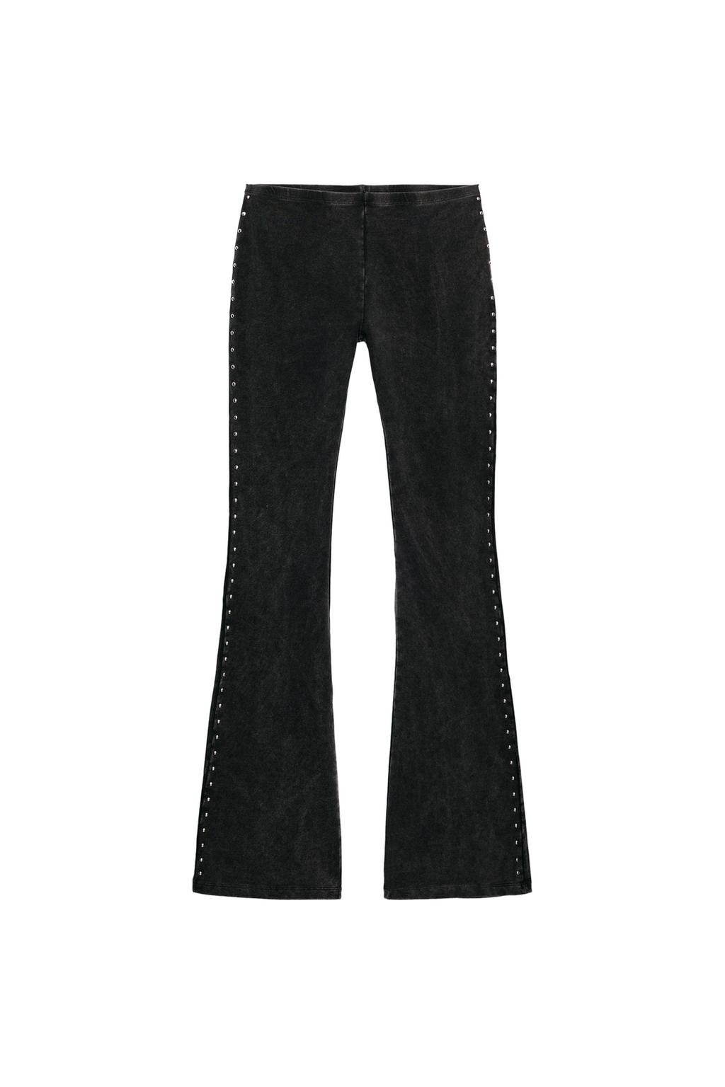 WASHED FLARE PANTS WITH STUDS - image 3