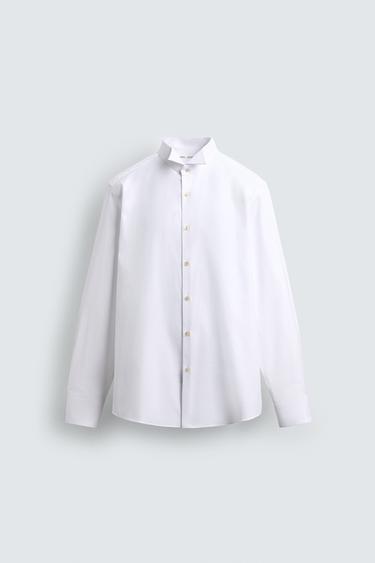 CHEMISE COL SMOKING - Blanc de Zara