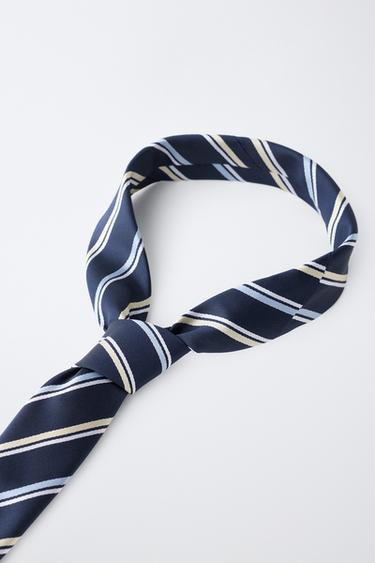 STRIPED TIE — Blue 2