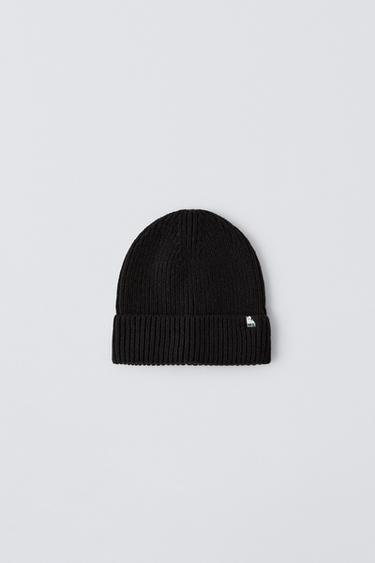 KNIT SKI BEANIE WITH WOOL - Black by Zara