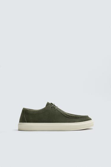 CASUAL LEATHER SHOES - Green by Zara