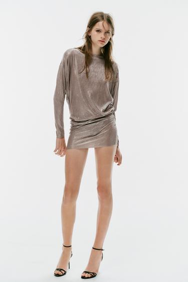 METALLIC-EFFECT CUT-OUT TOP - Silver by Zara - Image 0