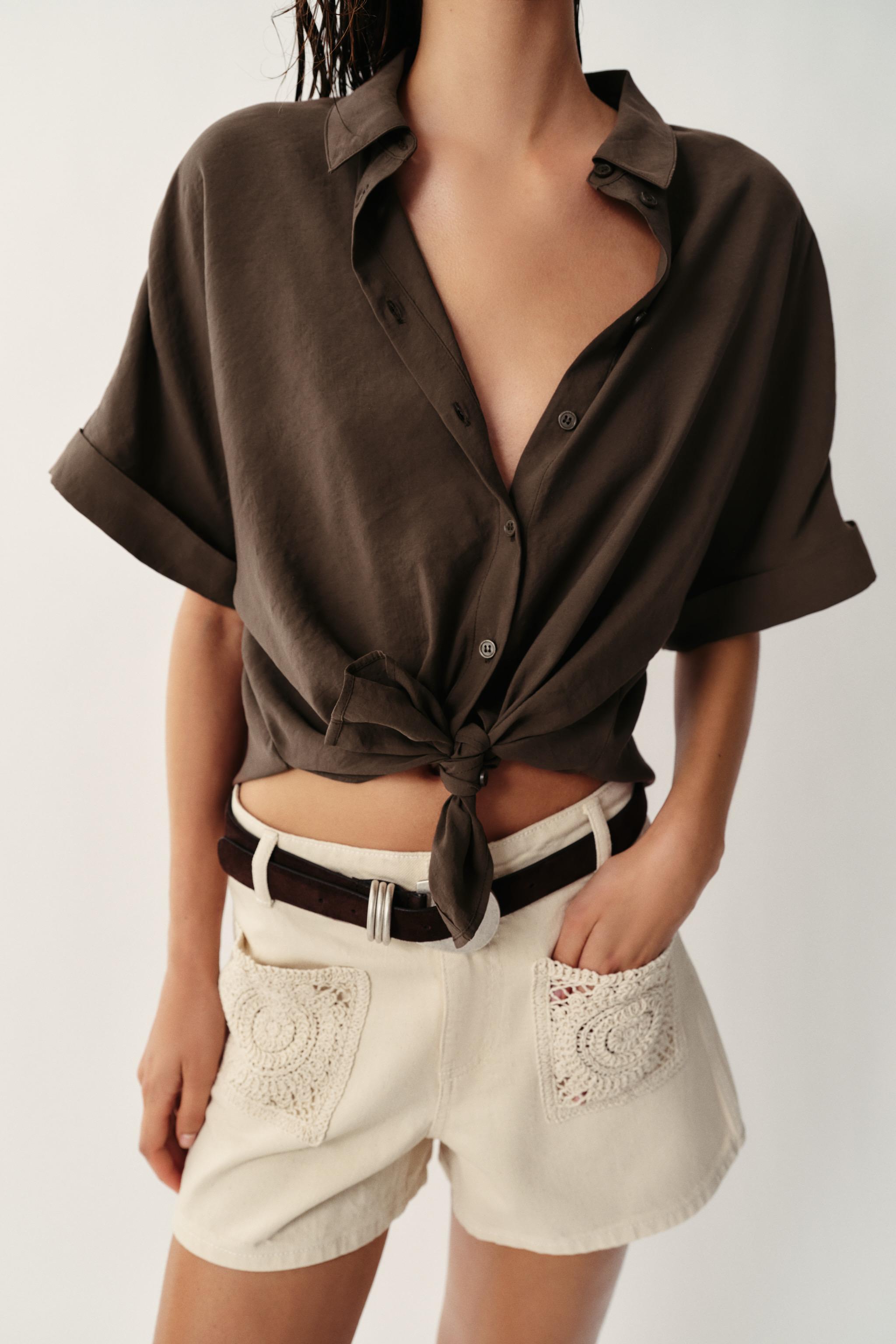 Женские шорты Zara Z1975 CROCHET POCKET SHORTS — фото 2