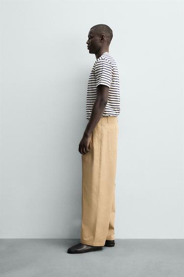 T-SHIRT BASIQUE MEDIUM WEIGHT /02 - Blanc / Bleu marine de Zara - Image 3