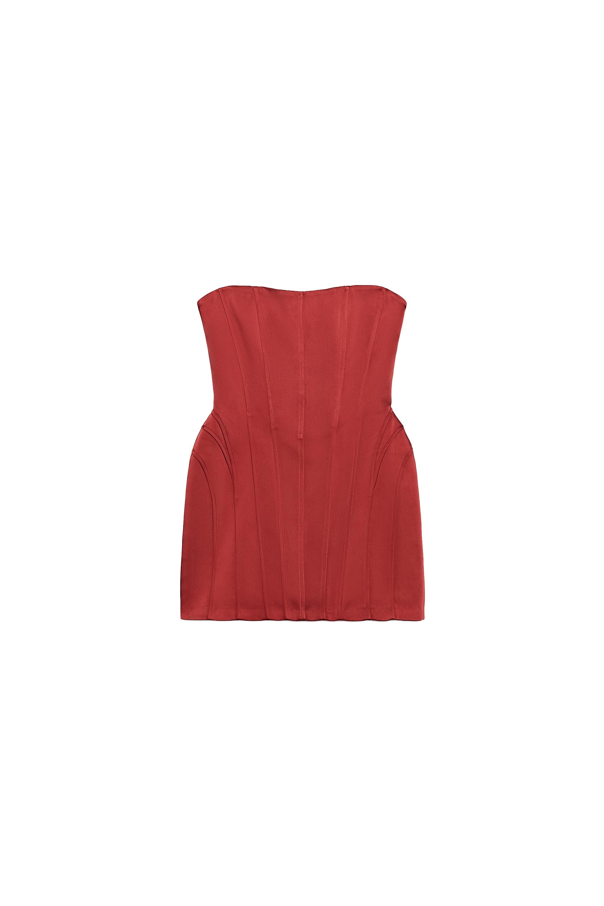 VESTIDO MINI CORSETERO SATINADO