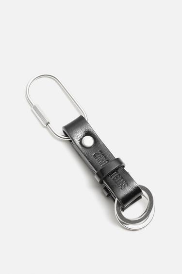LEATHER KEY RING WITH LOBSTER CLASP - Black by Zara - Image 1