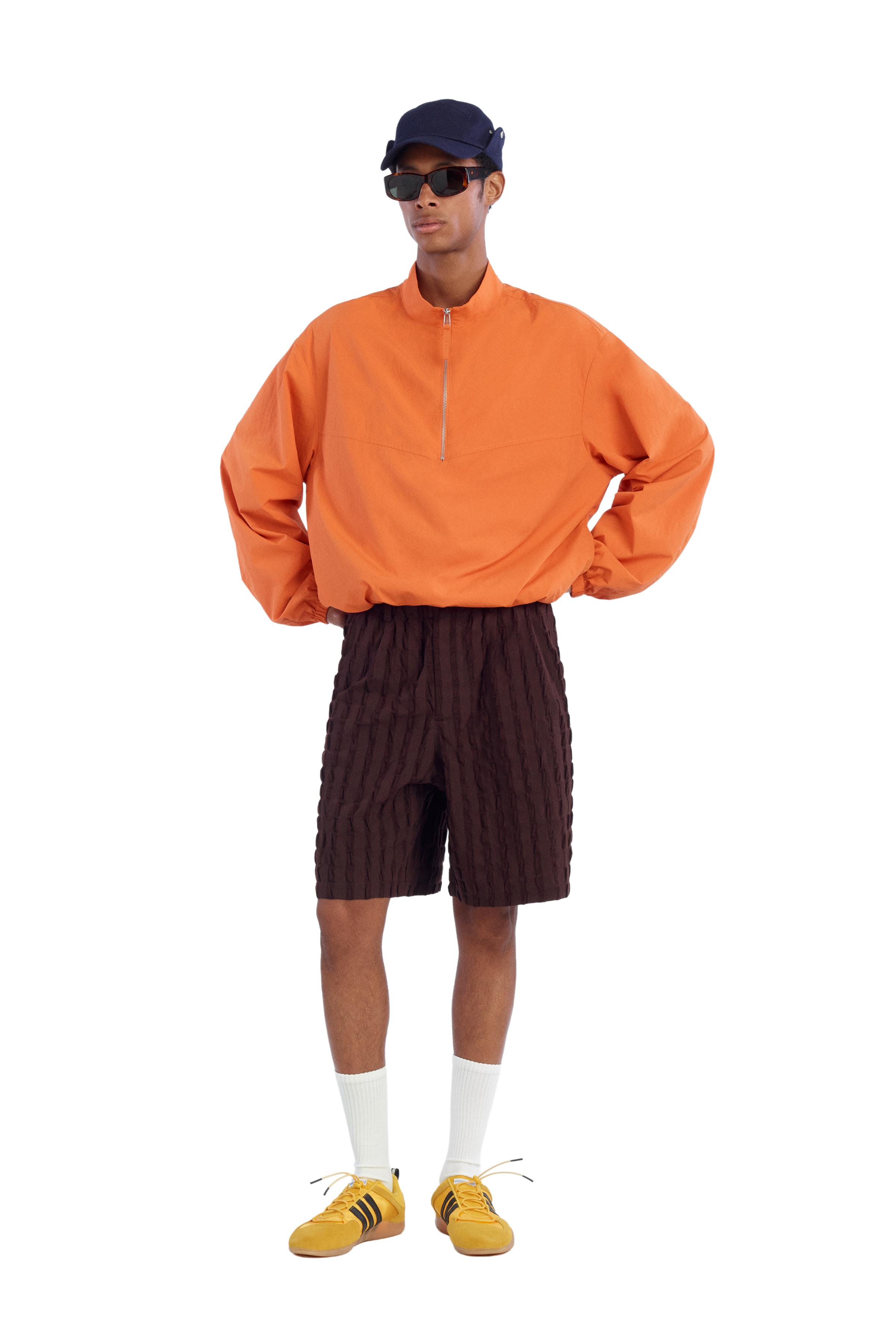 Мужские шорты Zara BELTED JACQUARD STRIPED SHORTS