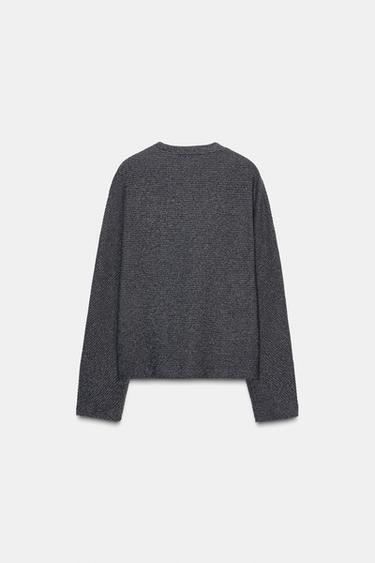Zara SOFT LONG SLEEVE SWEATSHIRT - Gray marl