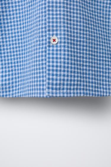 GINGHAM SHIRT WITH POCKET - Blue by Zara - Image 3