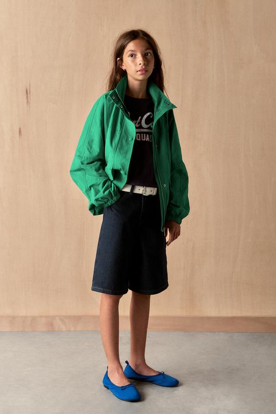 Zara WATER REPELLENT GATHERED PARKA - Green - Image 0