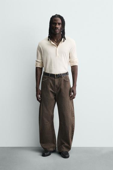 ВАРЕНІ ШТАНИ BARREL FIT - Коричневий Zara