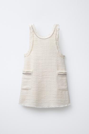 SHIMMER TEXTURED PINAFORE DRESS - Ecru by Zara - Image 0