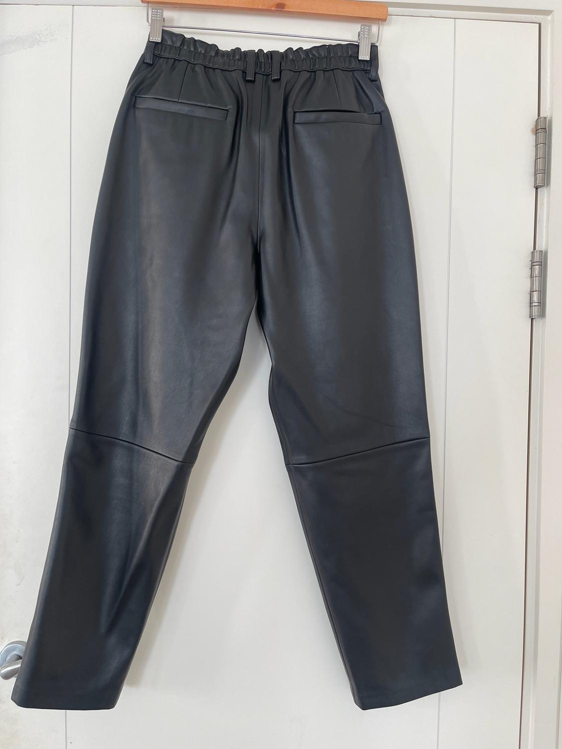 FAUX LEATHER JOGGER WAIST TROUSERS - Image 3