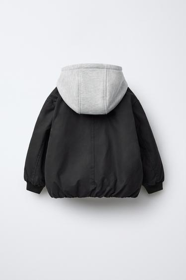 PATCH BOMBER JACKET WITH DETACHABLE HOOD - Navy blue by Zara - Image 2