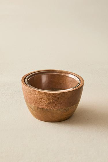 GLASS AND MANGO WOOD BOWL - Light beige by Zara - Image 5