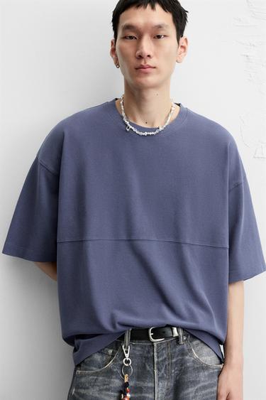 TEXTURED WASHED T-SHIRT - Lilac by Zara - Image 4