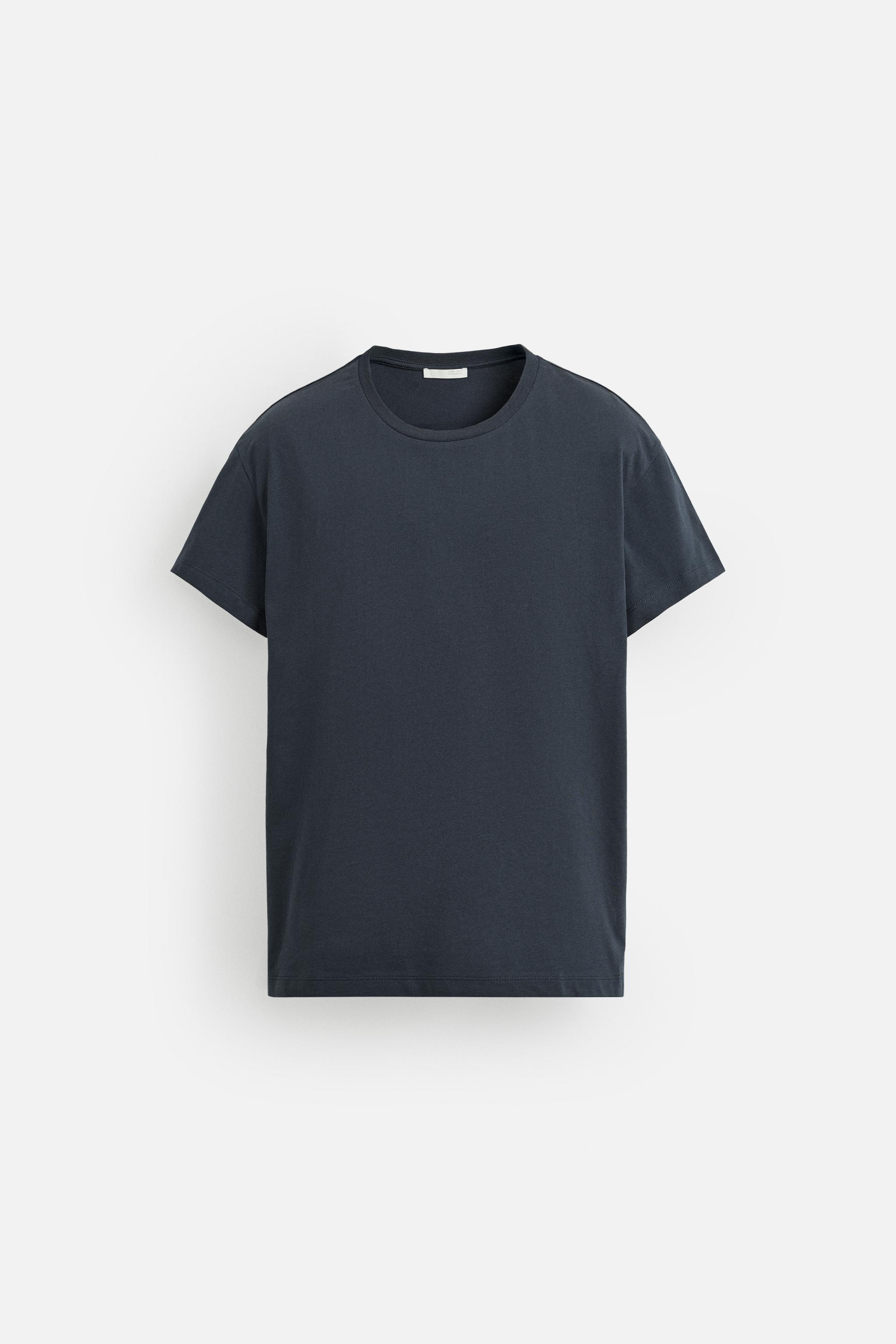 90年代フィット ベーシックTシャツ - ネイビーブルー | ZARA