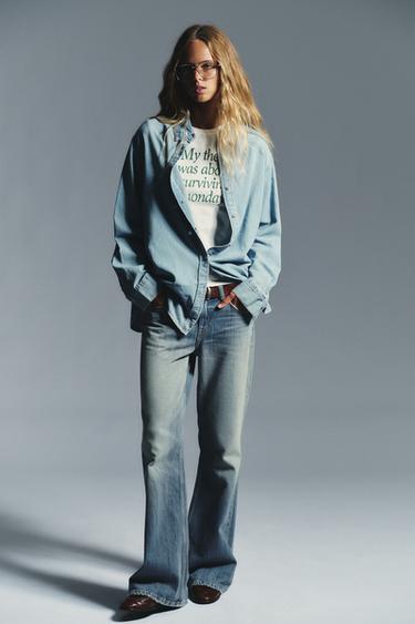 TRF LONG DENIM SHIRT - Light blue by Zara - Image 0