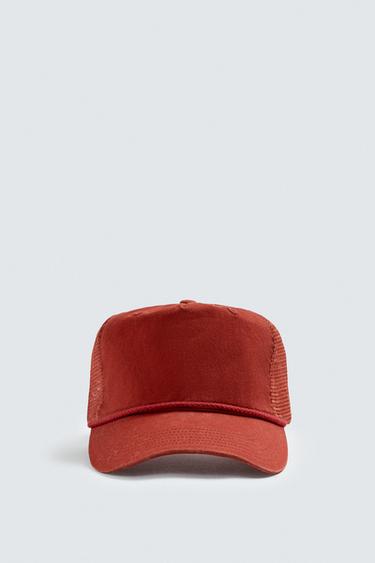 MESH CAP WITH DRAWSTRING - Red by Zara - Image 4