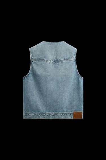 JEANSWESTE IN VERWASCHENER OPTIK - Mittelblau von Zara
