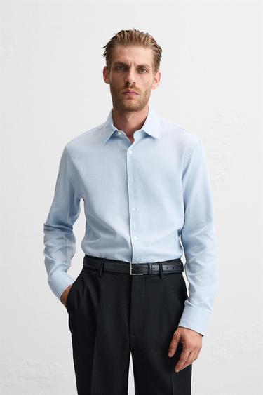 EASY CARE TEXTURED SHIRT - Sky blue by Zara