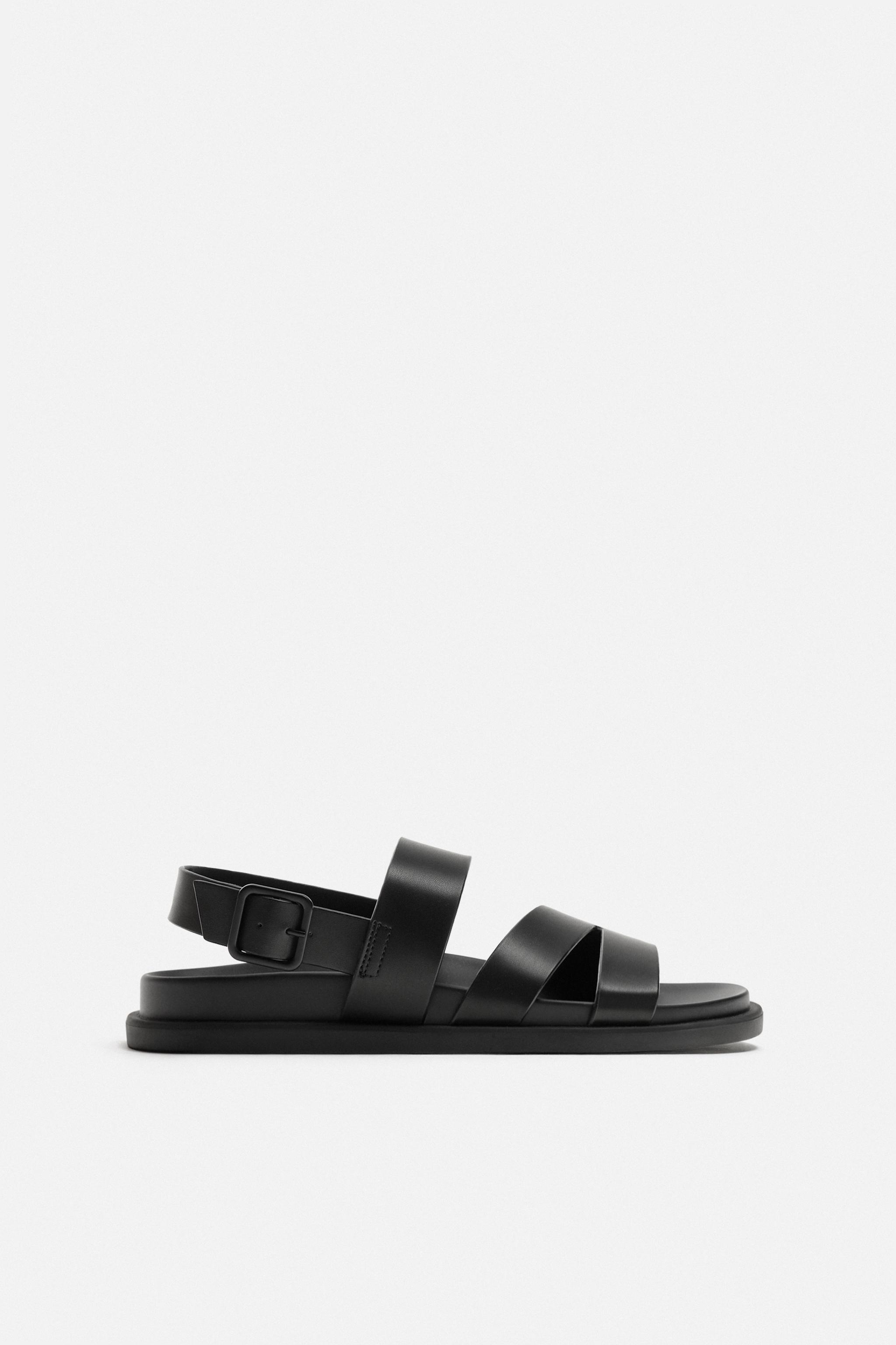 美品✨ZARA ザラ レザーサンダル メンズ ブラック 27㎝ - メルカリ