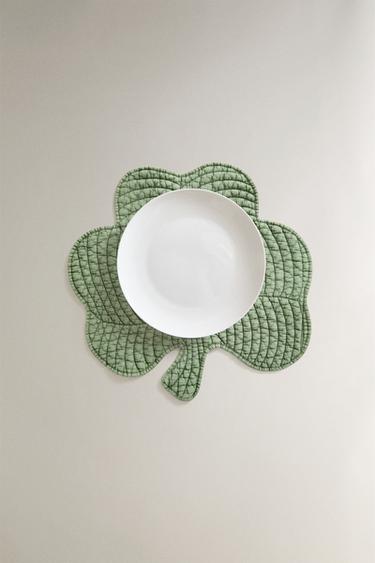 SET DE TABLE MATELASSÉ TRÈFLE - Vert de Zara - Image 3