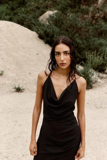 CAMISOLE DRESS WITH TRIMS - Black by Zara - Image 2