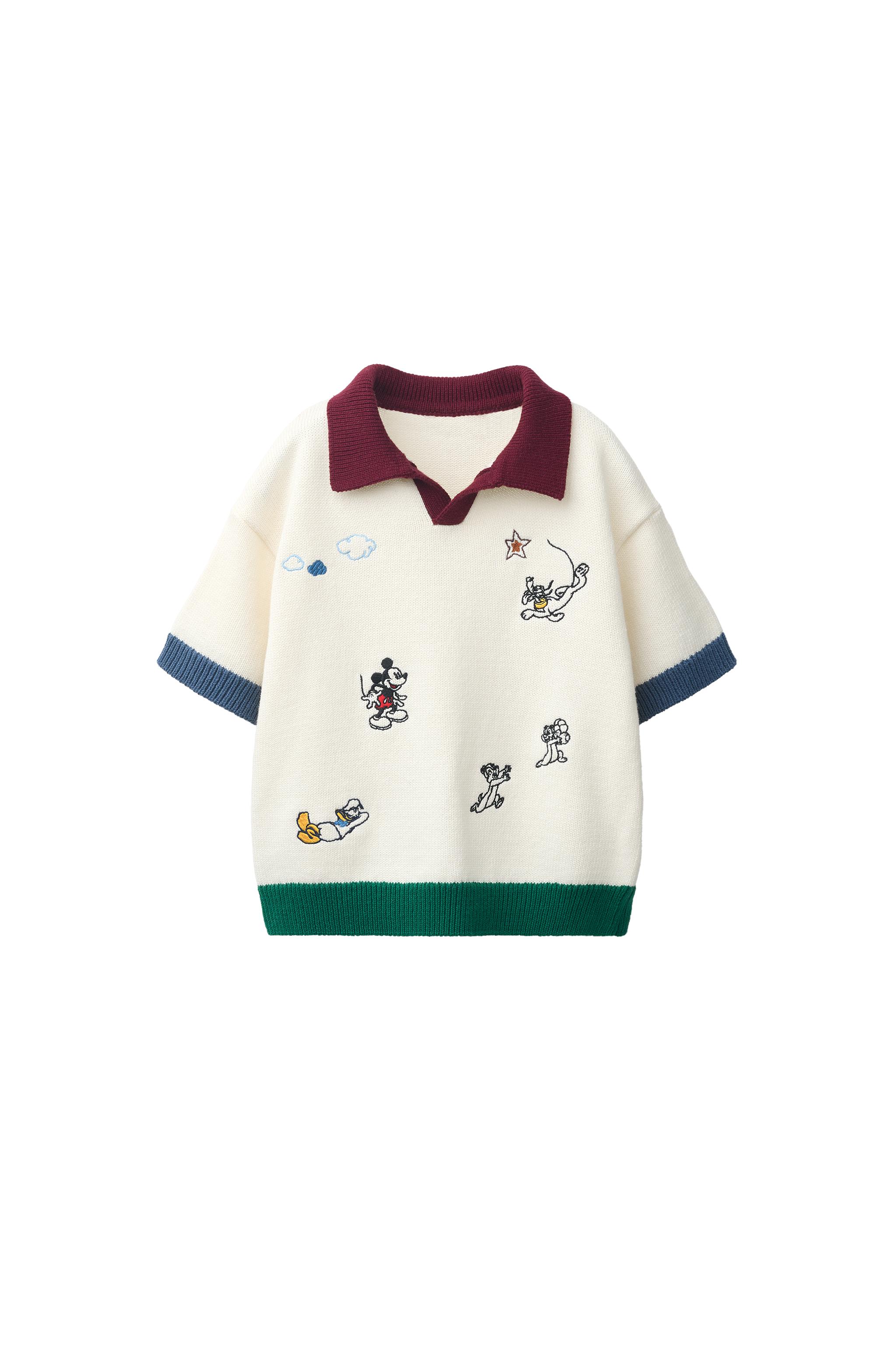 MICKEY MOUSE © DISNEY EMBROIDERED KNIT POLO - Ecru | ZARA United
