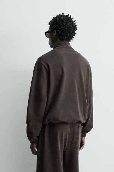 KNIT ZIP-UP SWEATSHIRT - Black / Brown by Zara - Image 2