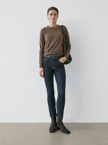 Jean slim cropped mid-rise - Bleu de Zara