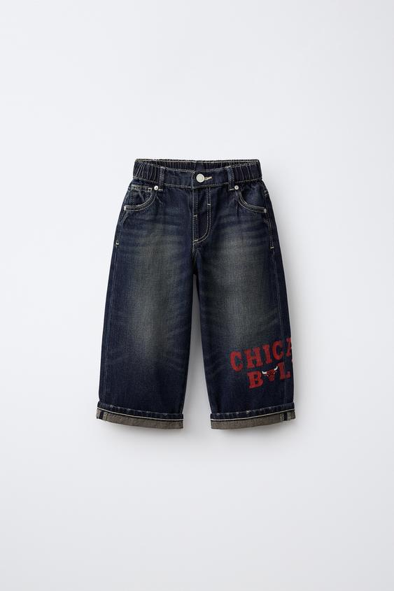 NBA – CHICAGO BULLS BAGGY JEANS - Blue by Zara - Image 0