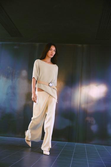 WRAPOVER SARONG TROUSERS - Oyster-white by Zara